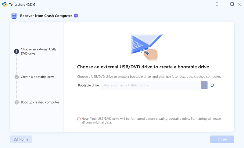 confirm usb drive to create bootable drive