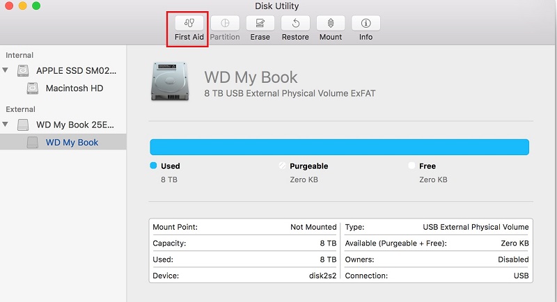 repair the disk you inserted was unreadable with Disk Utility