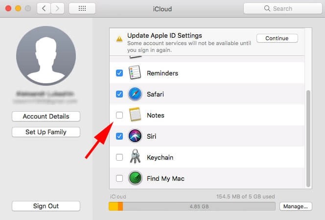 come recuperare le note cancellate su Mac da iCloud