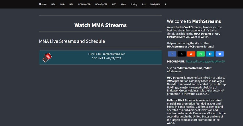 free ufc streaming site-methstreams