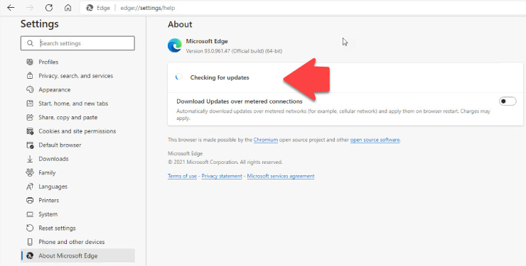 update edge to fix error code 102630