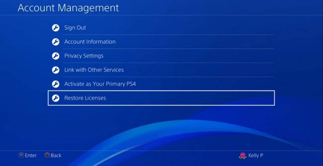 Restore your ps4 software license code