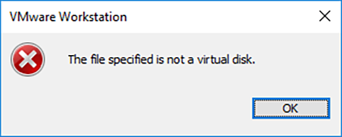 file su disco vmware non trovato