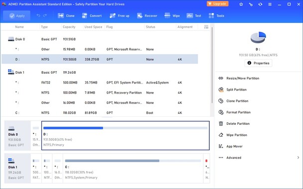AOMEI Partition Assistant es otra alternativa WinToHDD