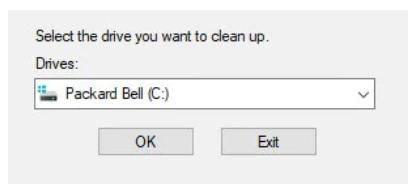 choose c drive in disk clean up windows