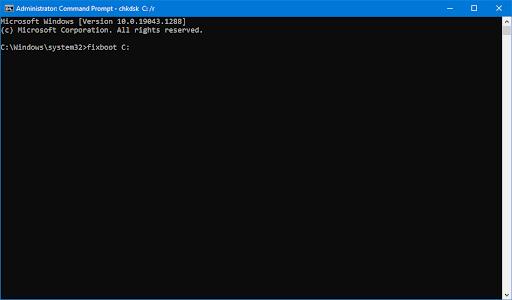 eseguire fixboot per risolvere il ciclo di riparazione automatica di Windows