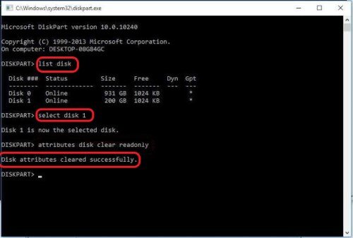 turn off drive's read only mode