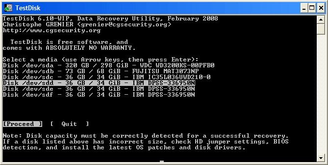 testdisk