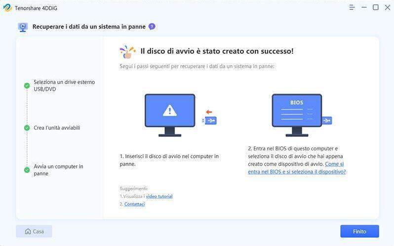 unità avviabile creata